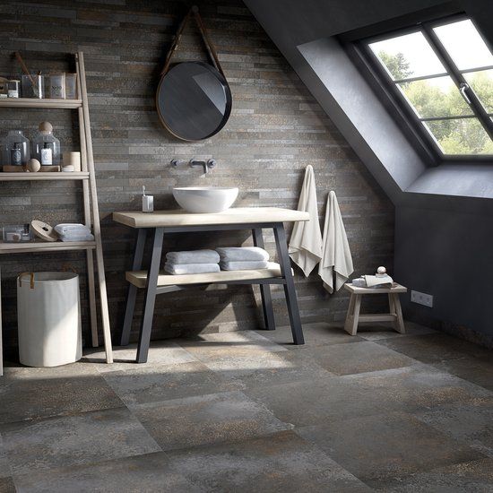 Ecostone Basalt Natural 583x583mm & Mixed Strip Mosaic 300x300mm