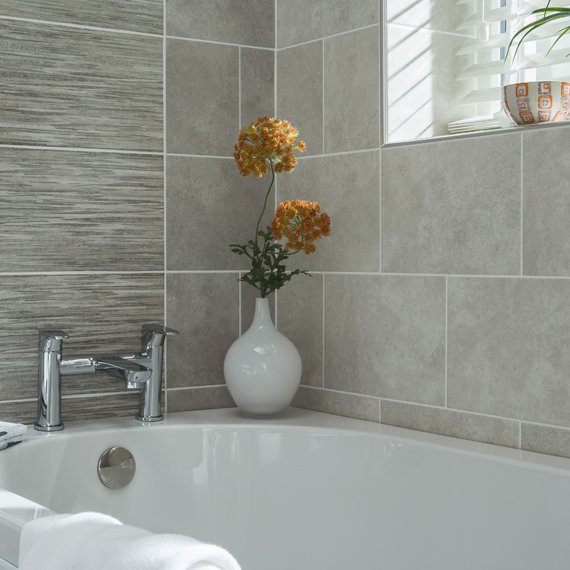 Johnson Tiles Intro Collection County Natural Grey Wave Matt Wall