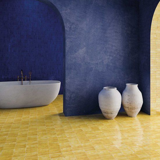 Tuscany Lemon & Azure Gloss 150x50mm