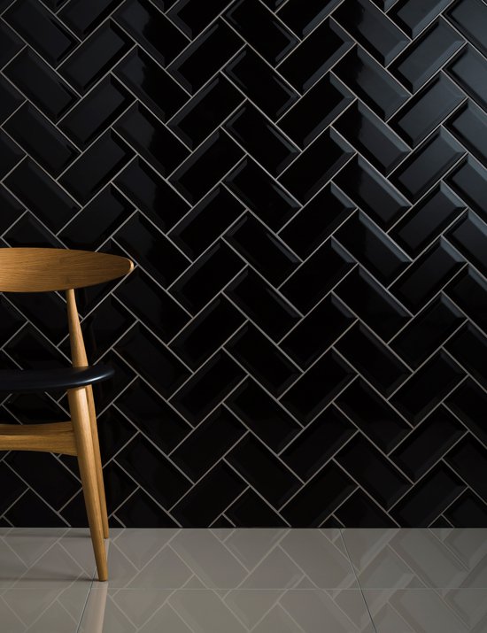 Black brick tiles top
