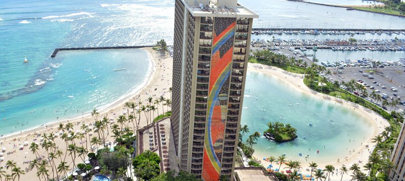 Johnson Tiles The Iconic Rainbow Mural At The Hilton