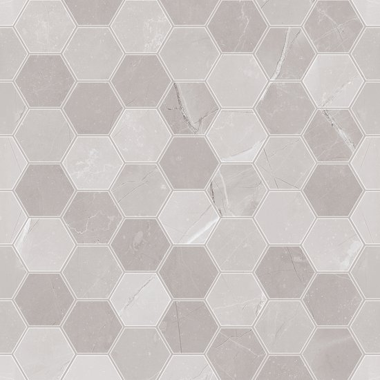 Melford Marble Light & Dark Grey Satin (Hexagon Décor)
