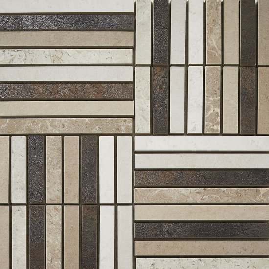 Natural Tones Beige Mix Mixed (Mixed Strip Mosaic) Mosaic